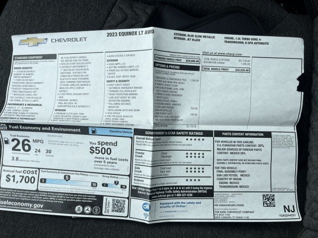 2023 Chevrolet Equinox LT, AWD, Conf.& Conv. Pkg. 1-owner , CPO