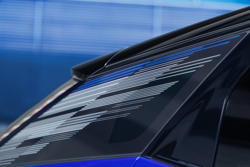 Close-up of the Modern Pattern on the 2026 OPTIQ-V Rear Quarter Glass | Rothbard Chevrolet in GRAPEVINE TX